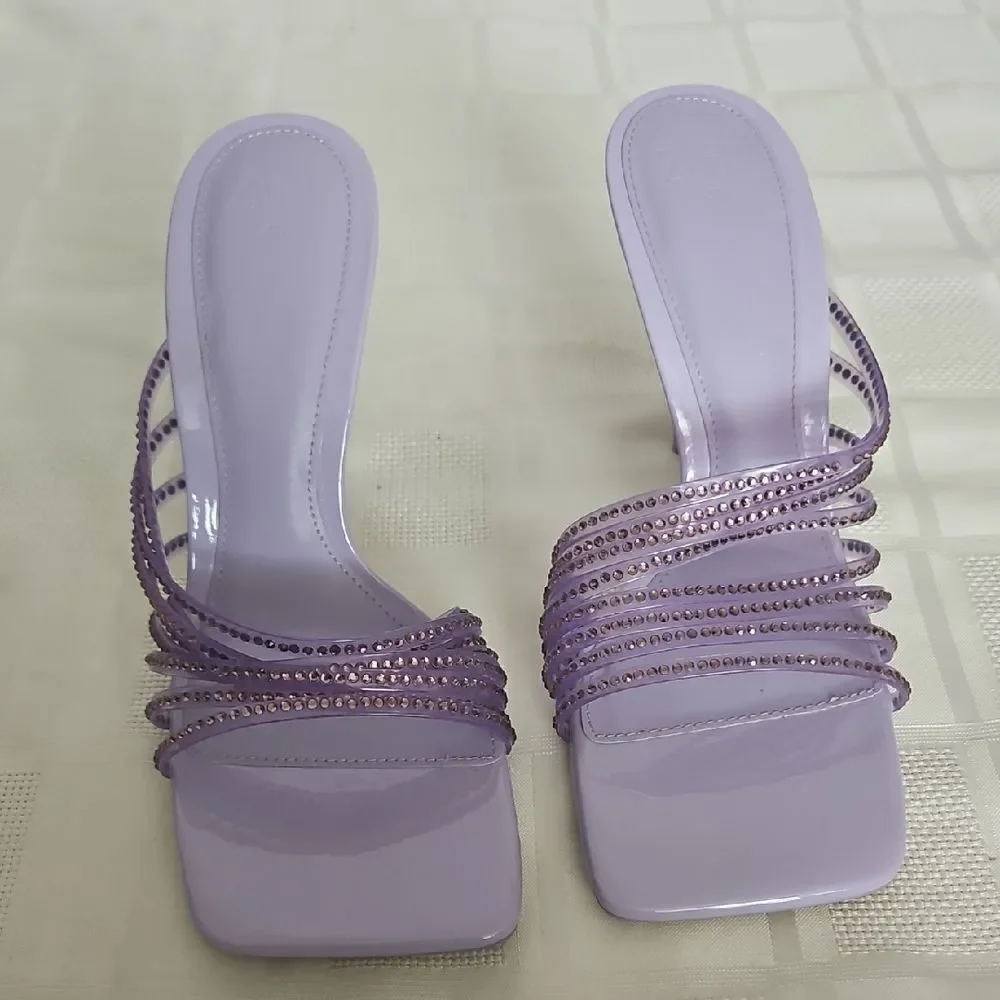 Zara Women's Purple Strappy Heels - Picture 3 of 16